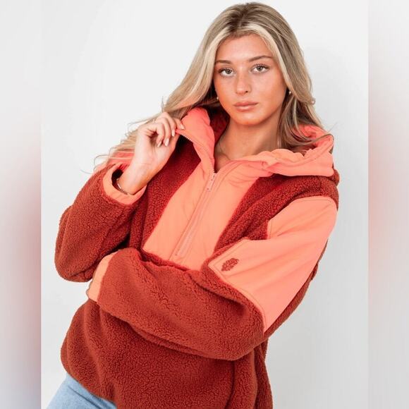 FREE PEOPLE Lead The Pack Fleece Jacket Size Medium - Picture 1 of 15